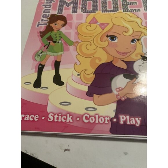 Trendy Model Activity Book Coloring & Stickers Pink Cover with Puppy Dog book - Picture 4 of 7